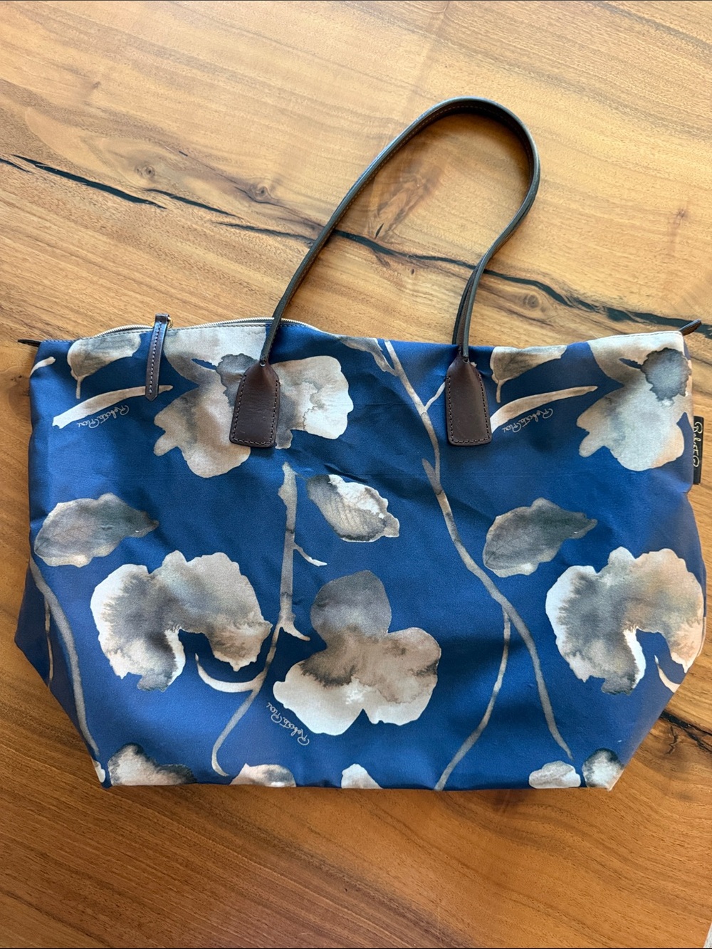 Roberta Pieri Robertina Large Nylon Tote - Navy Flower Print